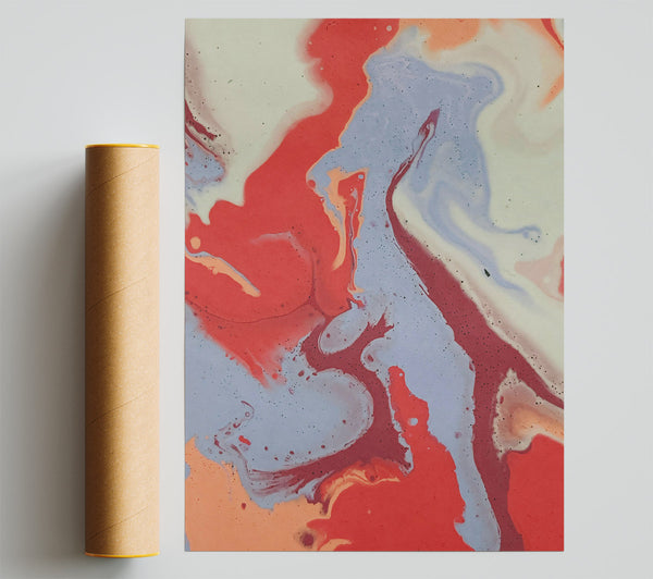 Lavender Swirling Red Print
