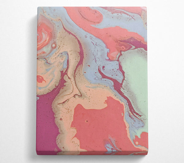  A Canvas Print of Peach Swirl Abstract Canvas Wall Art