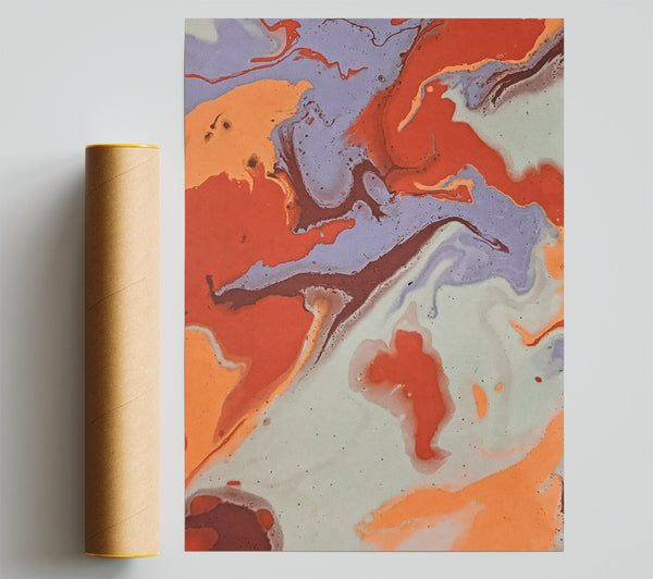 Orange And Grey Swirls Giclee Print