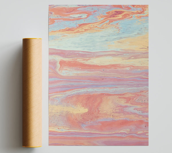 Peach Swirl Sunset Poster
