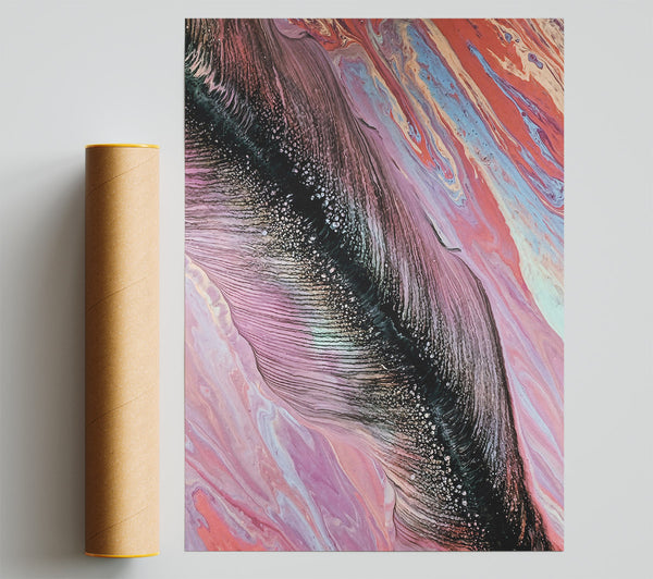 Pink Flowing Abstract Poster
