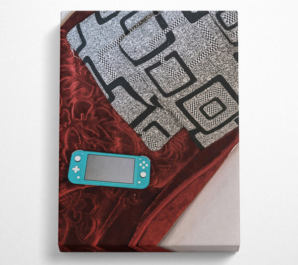  A Canvas Print of Teal Console On Red Canvas Art