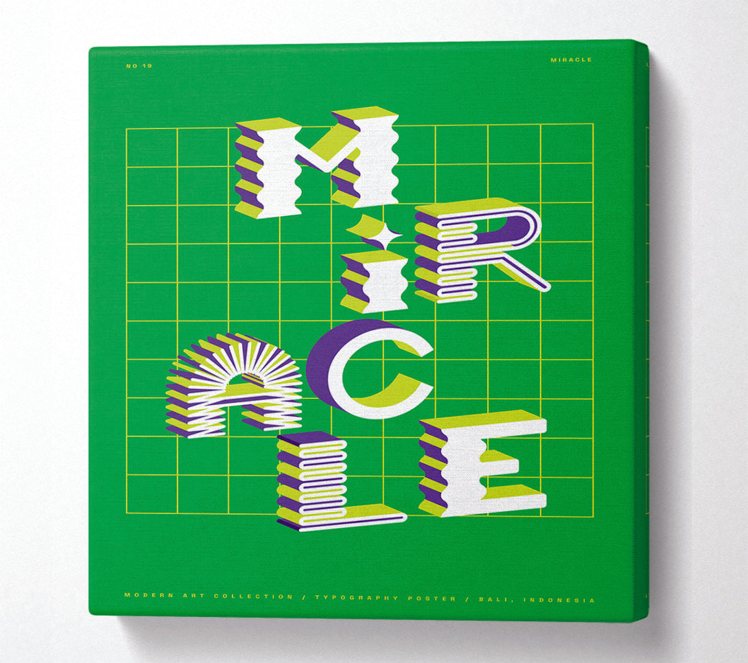  A Canvas Print of Miracle Retro Canvas Art