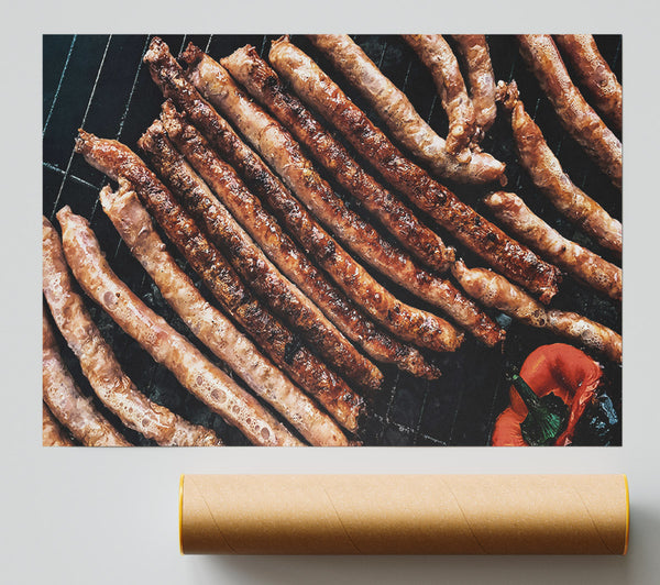 Golden Brown Sausages Poster