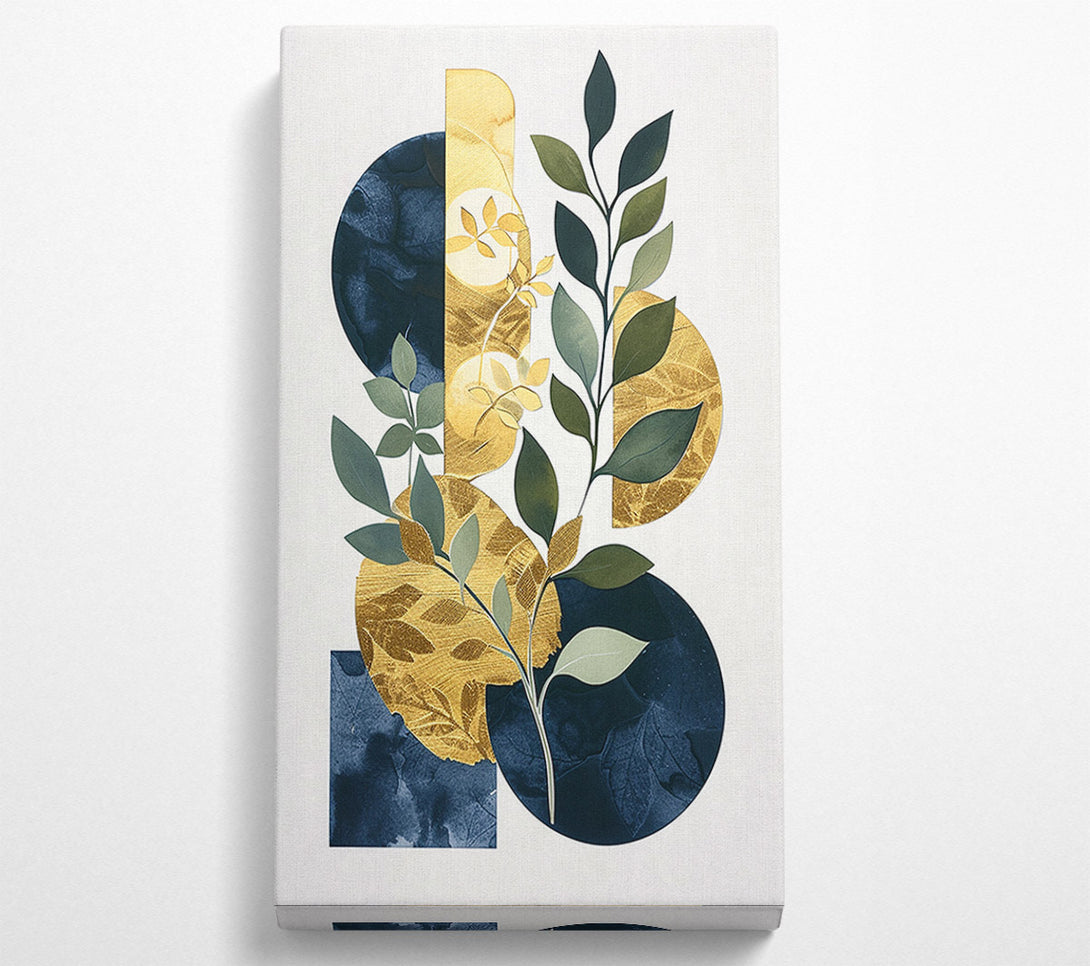  A Canvas Print of Modern Art Leaf And Circles Canvas Wall Art