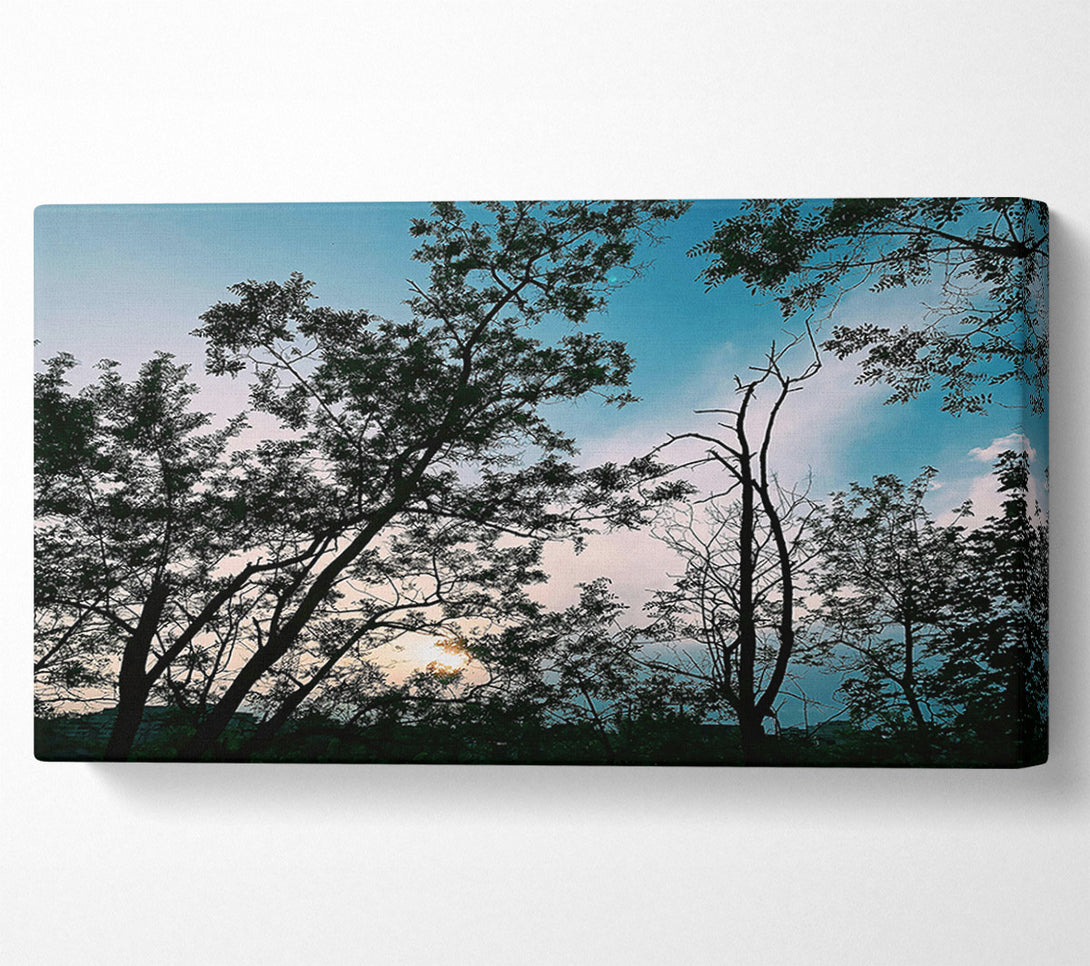  A Canvas Print of Azure Twilight Silhouettes Canvas Art