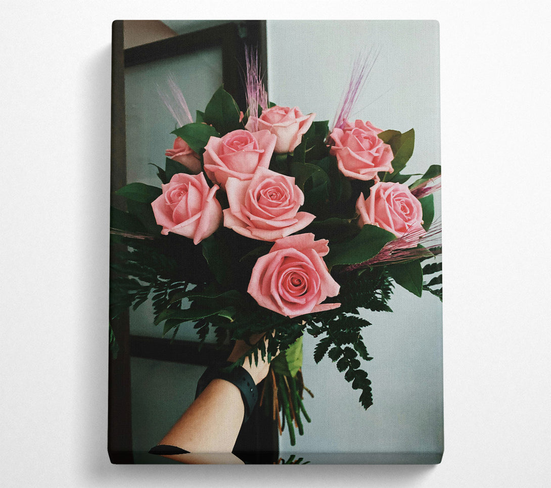  A Canvas Print of Pink Rose Bouquet Canvas Wall Art