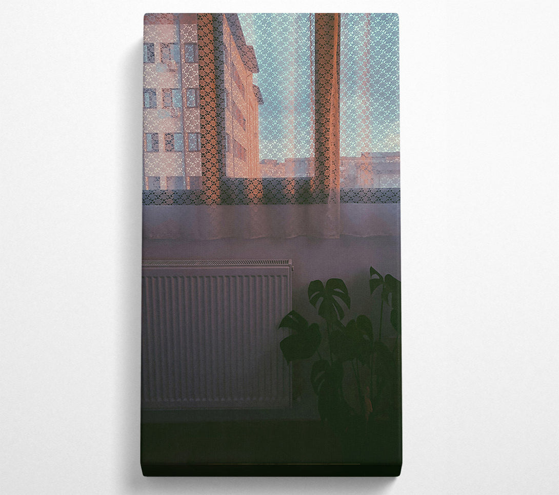  A Canvas Print of Pale Orange Windowpane Canvas Print