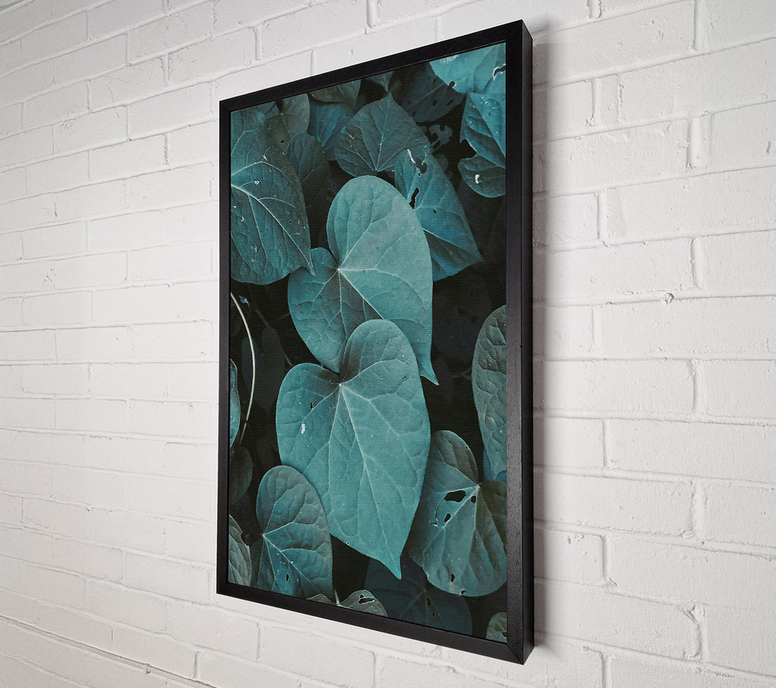  A Canvas Print of Teal Leaf Embrace Canvas Art