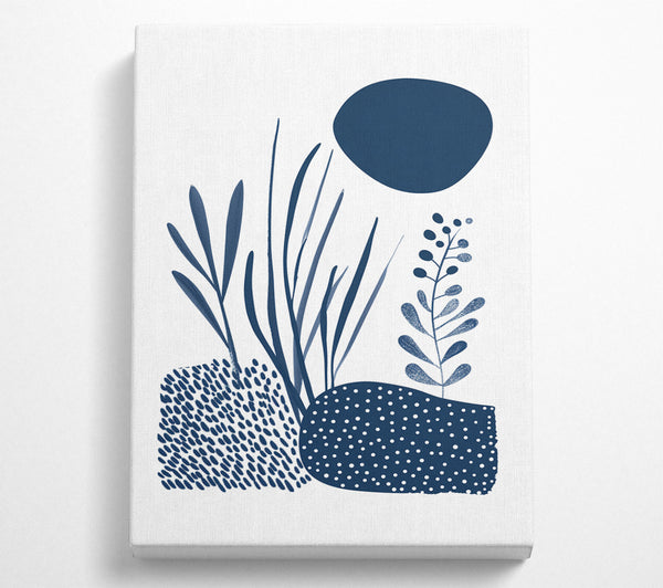  A Canvas Print of Modern Shapes In Blue Canvas Art