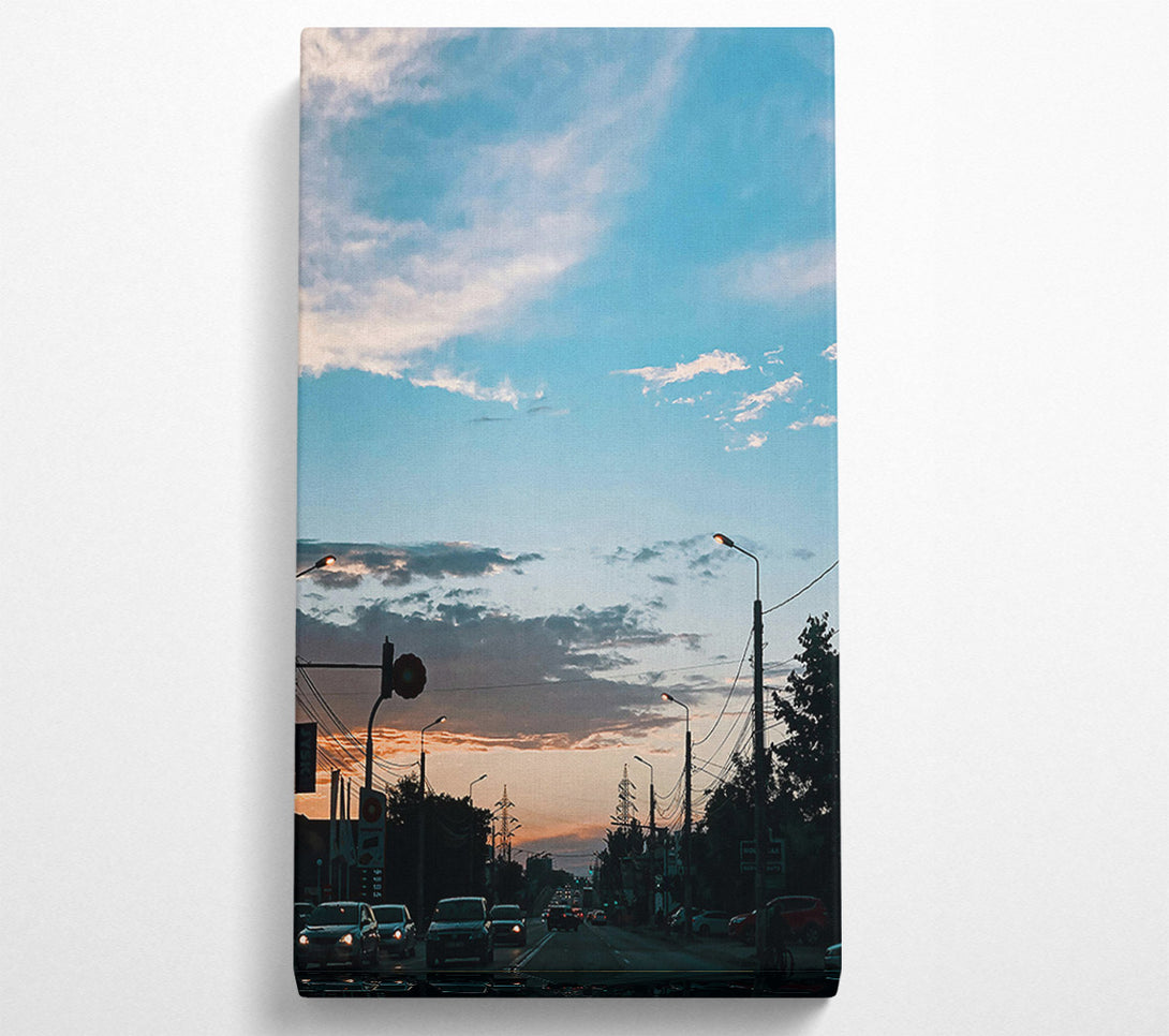  A Canvas Print of Blue Sky Evening Drive Canvas Wall Art