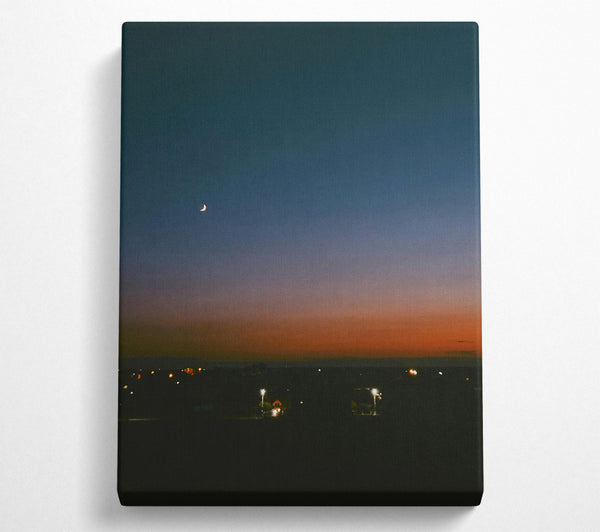  A Canvas Print of Orange Twilight Moon Canvas Print