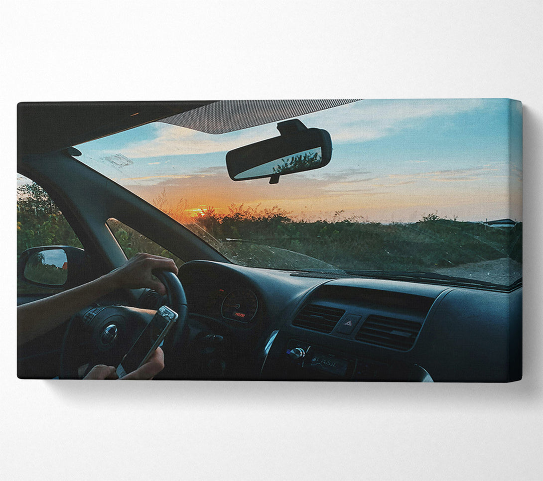  A Canvas Print of Orange Sunset Drive Canvas Wall Art