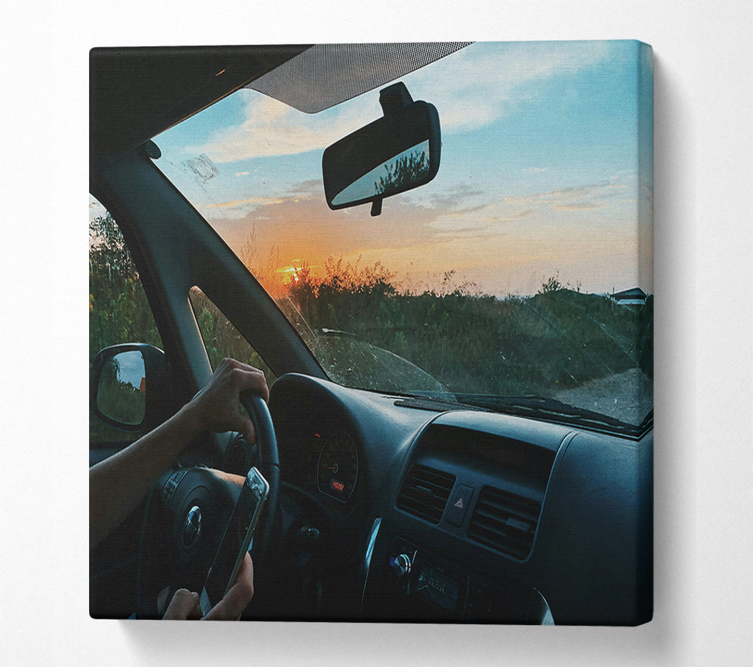  A Canvas Print of Orange Sunset Drive Canvas Wall Art