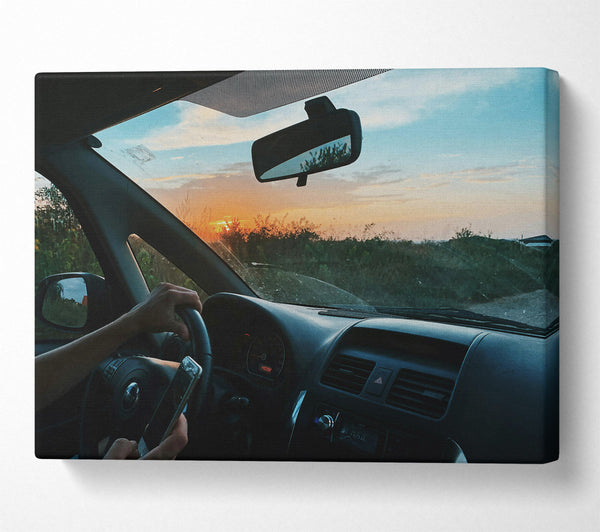  A Canvas Print of Orange Sunset Drive Canvas Wall Art