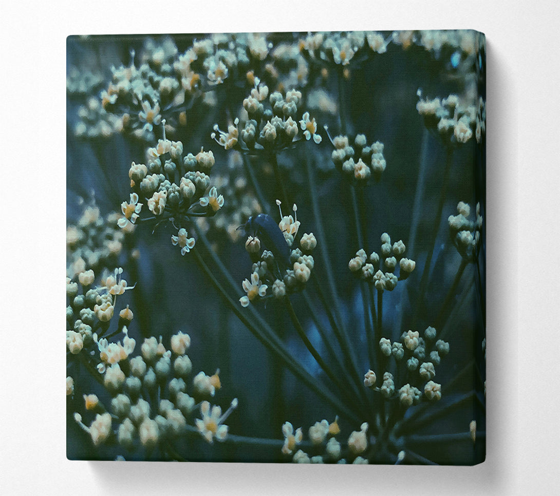  A Canvas Print of Teal Flower Bloom Canvas Wall Art