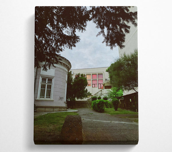  A Canvas Print of Pink Sunset Steps Canvas Print