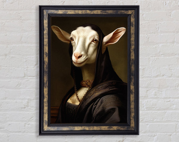 Mona Lisa Goat Framed Print