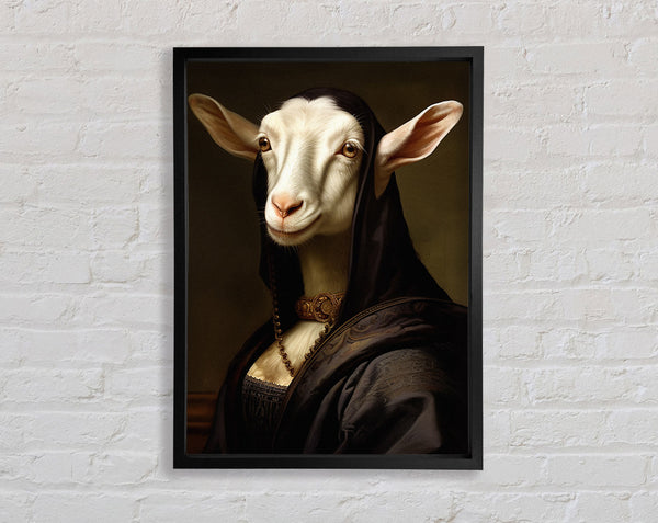 Mona Lisa Goat Framed Print