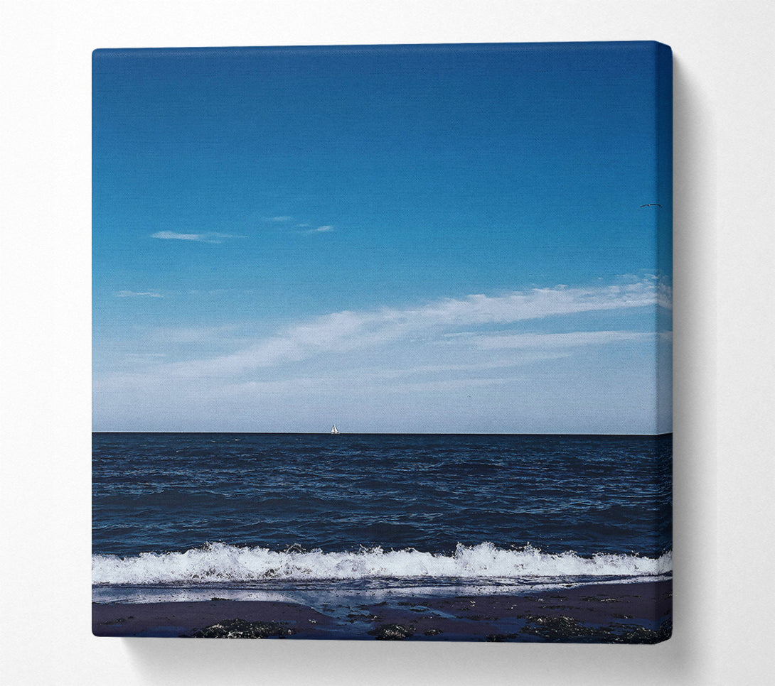  A Canvas Print of Azure Horizon Sailboat Canvas Print