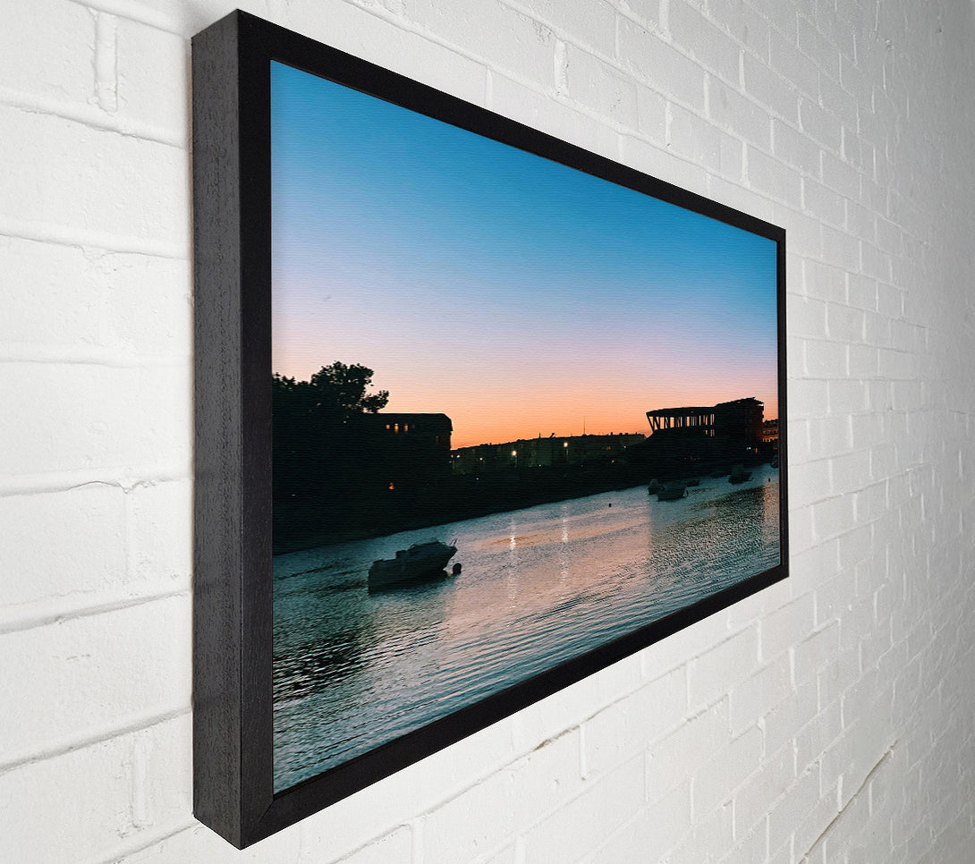  A Canvas Print of Orange Sunset Harbor Canvas Art