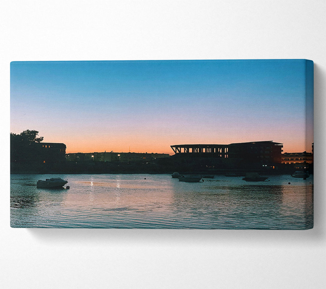  A Canvas Print of Orange Sunset Harbor Canvas Art