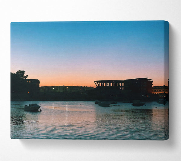  A Canvas Print of Orange Sunset Harbor Canvas Art