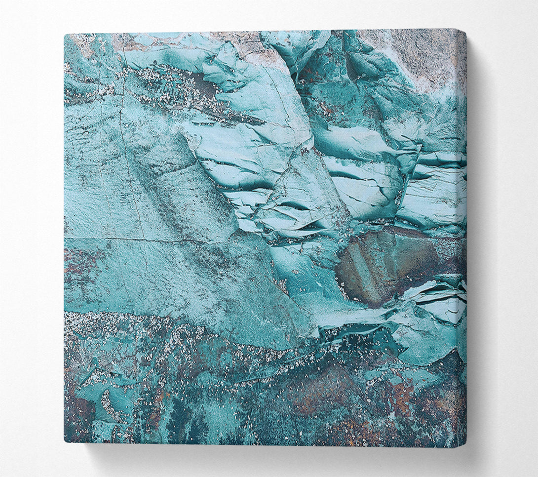  A Canvas Print of Aqua Stone Layers Canvas Wall Art