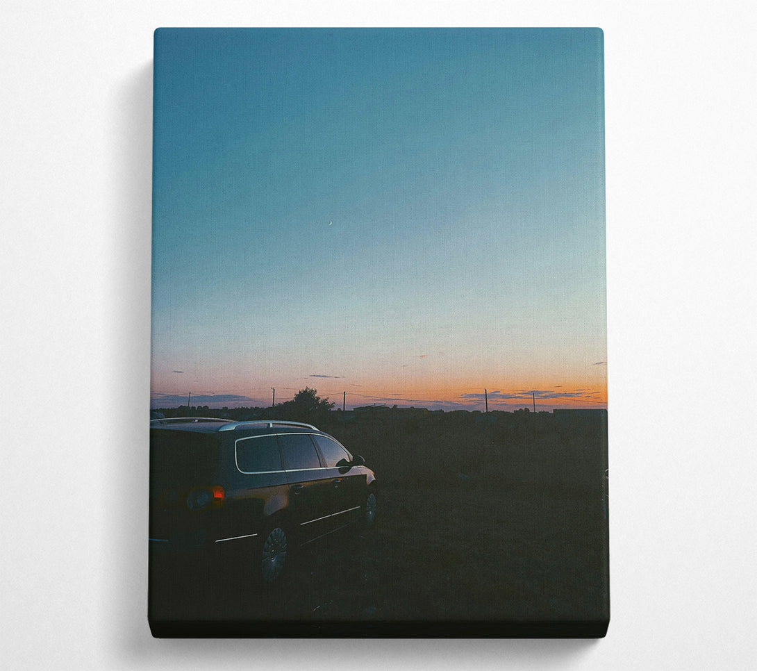  A Canvas Print of Orange Sunset Silhouette Canvas Art