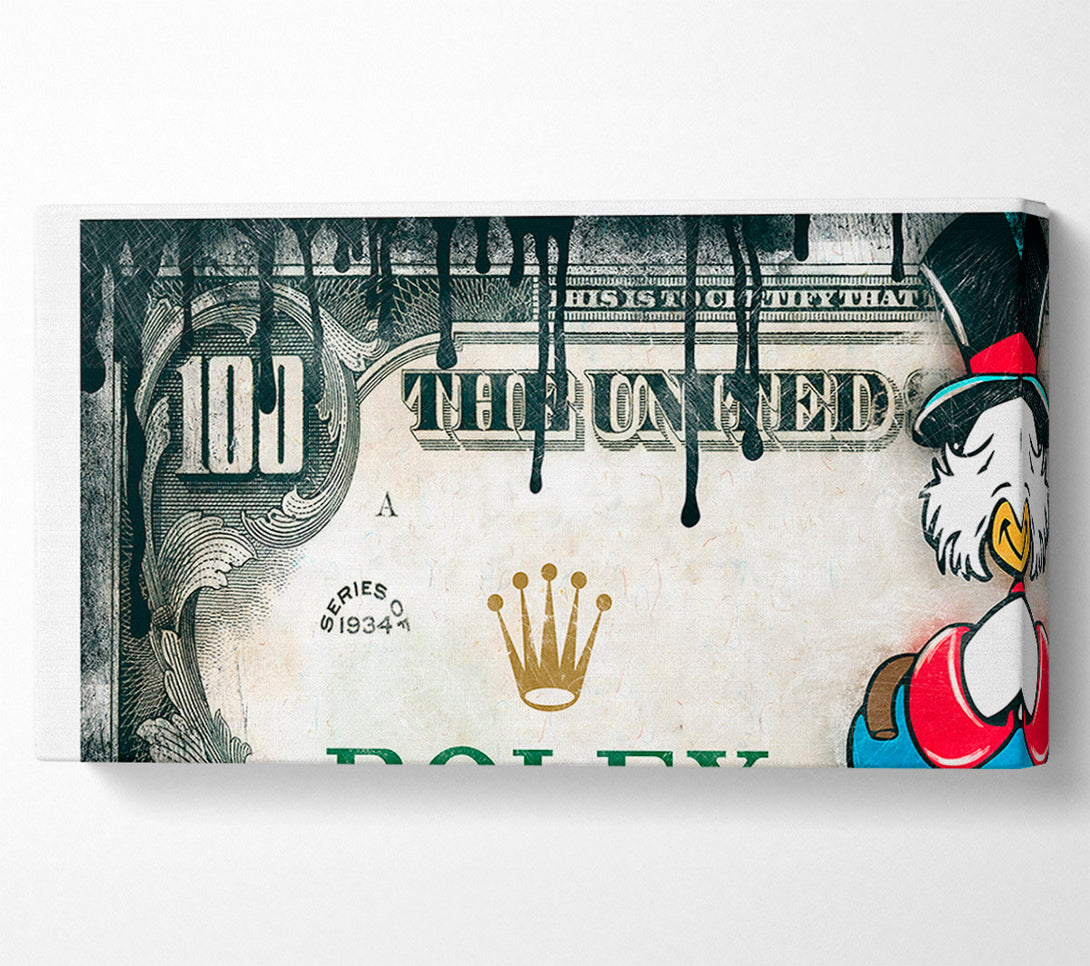  A Canvas Print of Money Bucks Duck Canvas Print