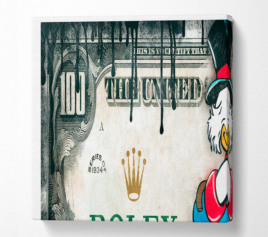  A Canvas Print of Money Bucks Duck Canvas Print