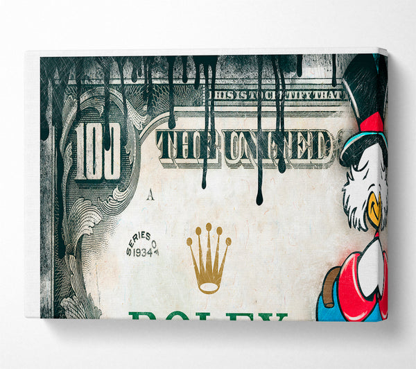  A Canvas Print of Money Bucks Duck Canvas Print