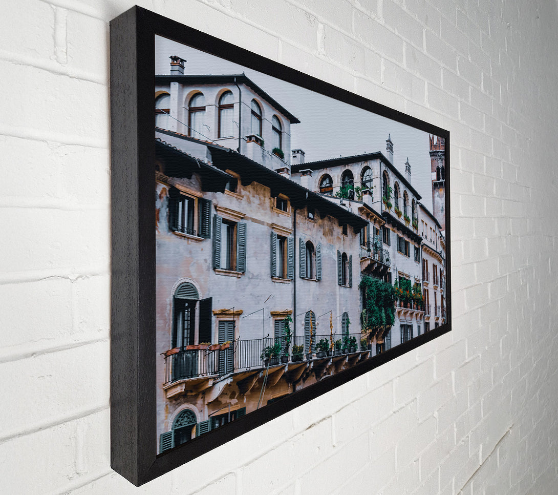  A Canvas Print of Pale Italian Balconies Canvas Art