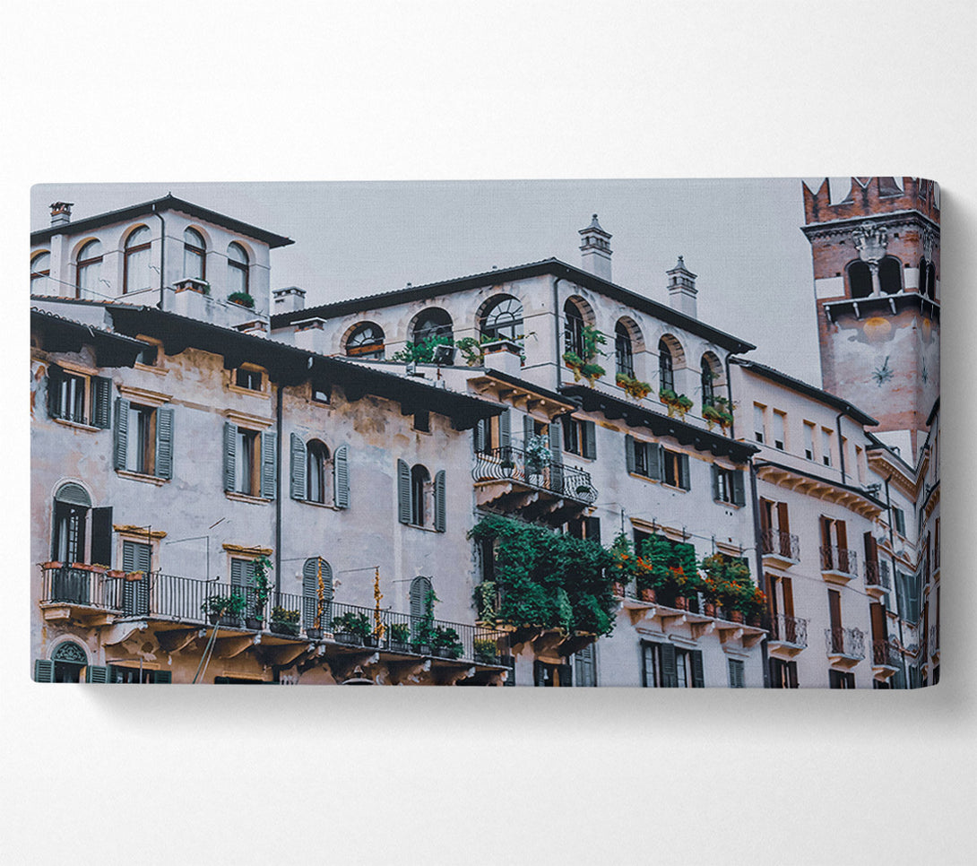  A Canvas Print of Pale Italian Balconies Canvas Art