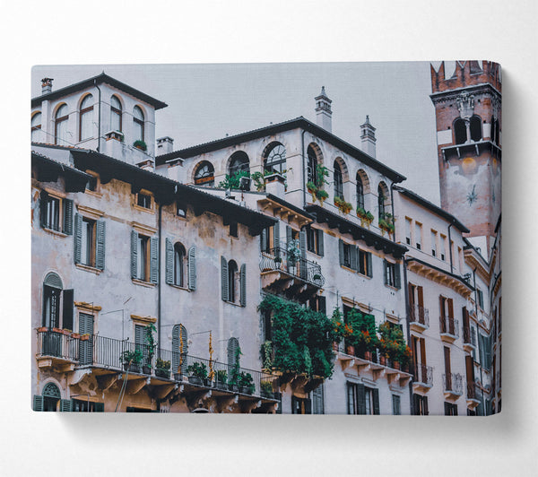  A Canvas Print of Pale Italian Balconies Canvas Art