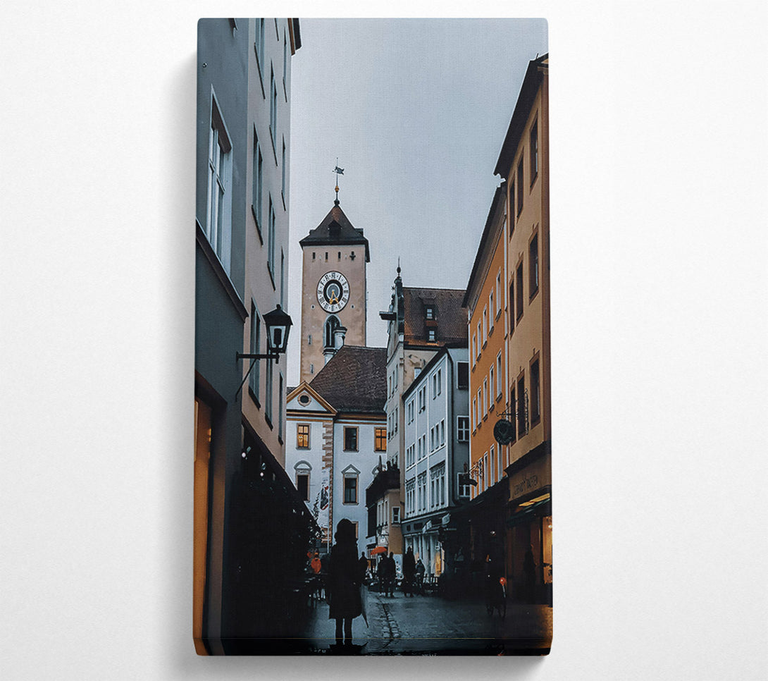  A Canvas Print of Grey Town Clock Tower Canvas Wall Art