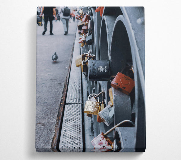  A Canvas Print of Silver Love Locks Canvas Wall Art