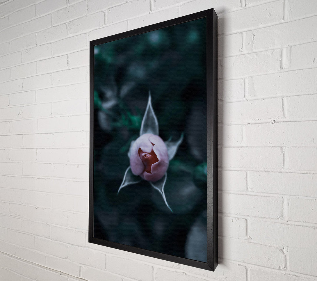  A Canvas Print of Teal Rose Bud Canvas Wall Art