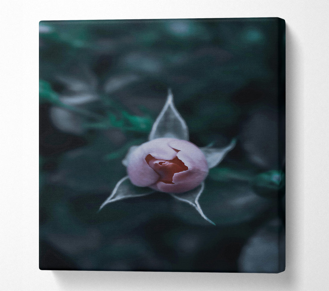  A Canvas Print of Teal Rose Bud Canvas Wall Art