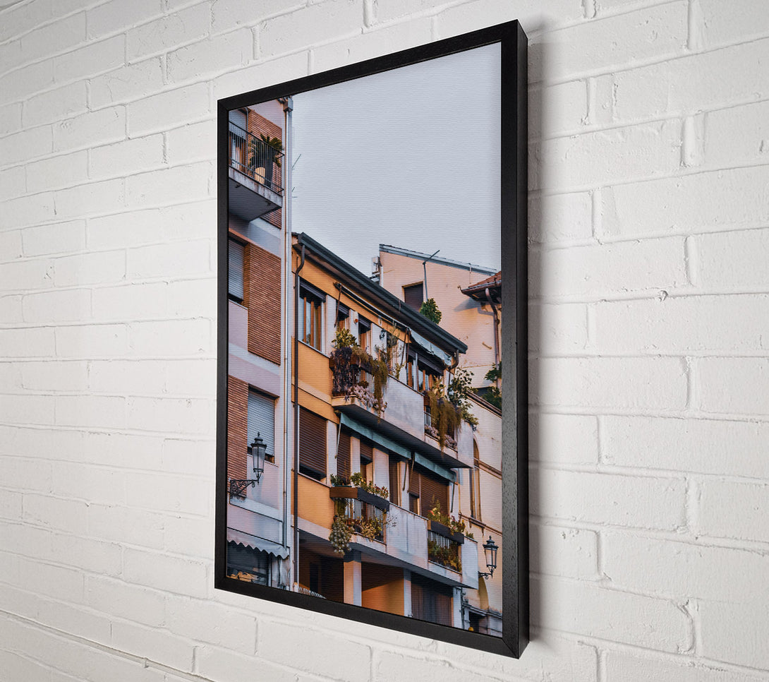  A Canvas Print of Golden Italian Balconies Canvas Art