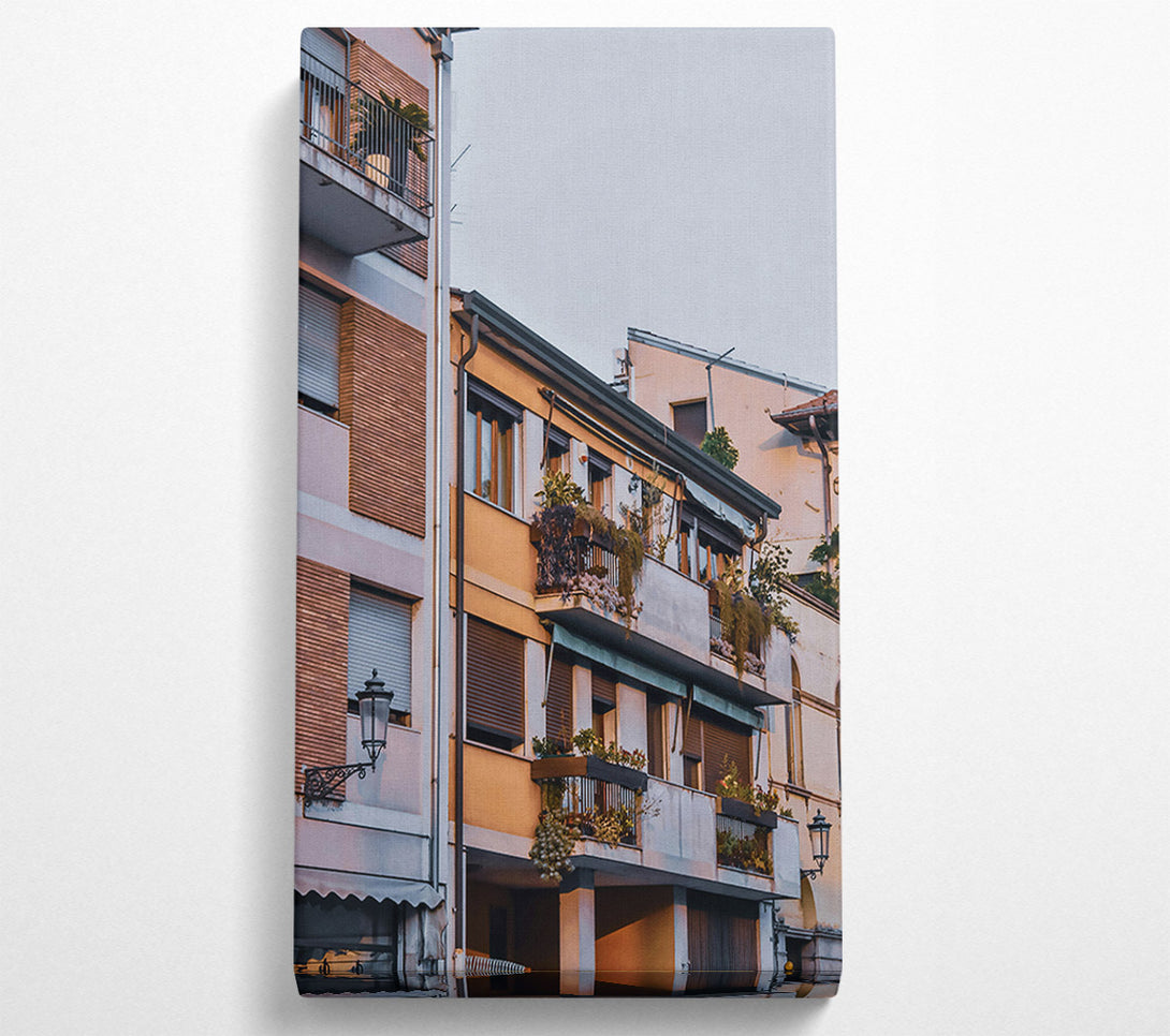  A Canvas Print of Golden Italian Balconies Canvas Art