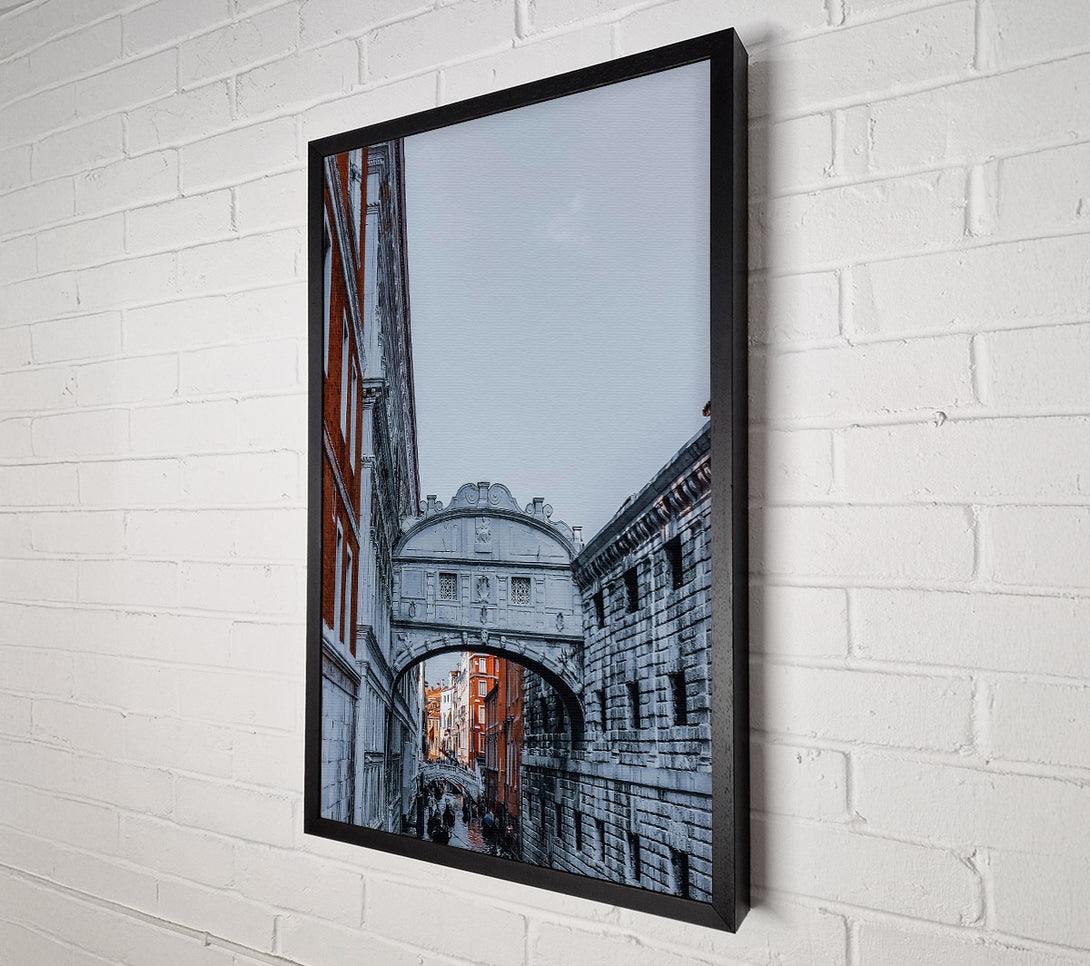  A Canvas Print of Venetian Bridge In Orange Canvas Print