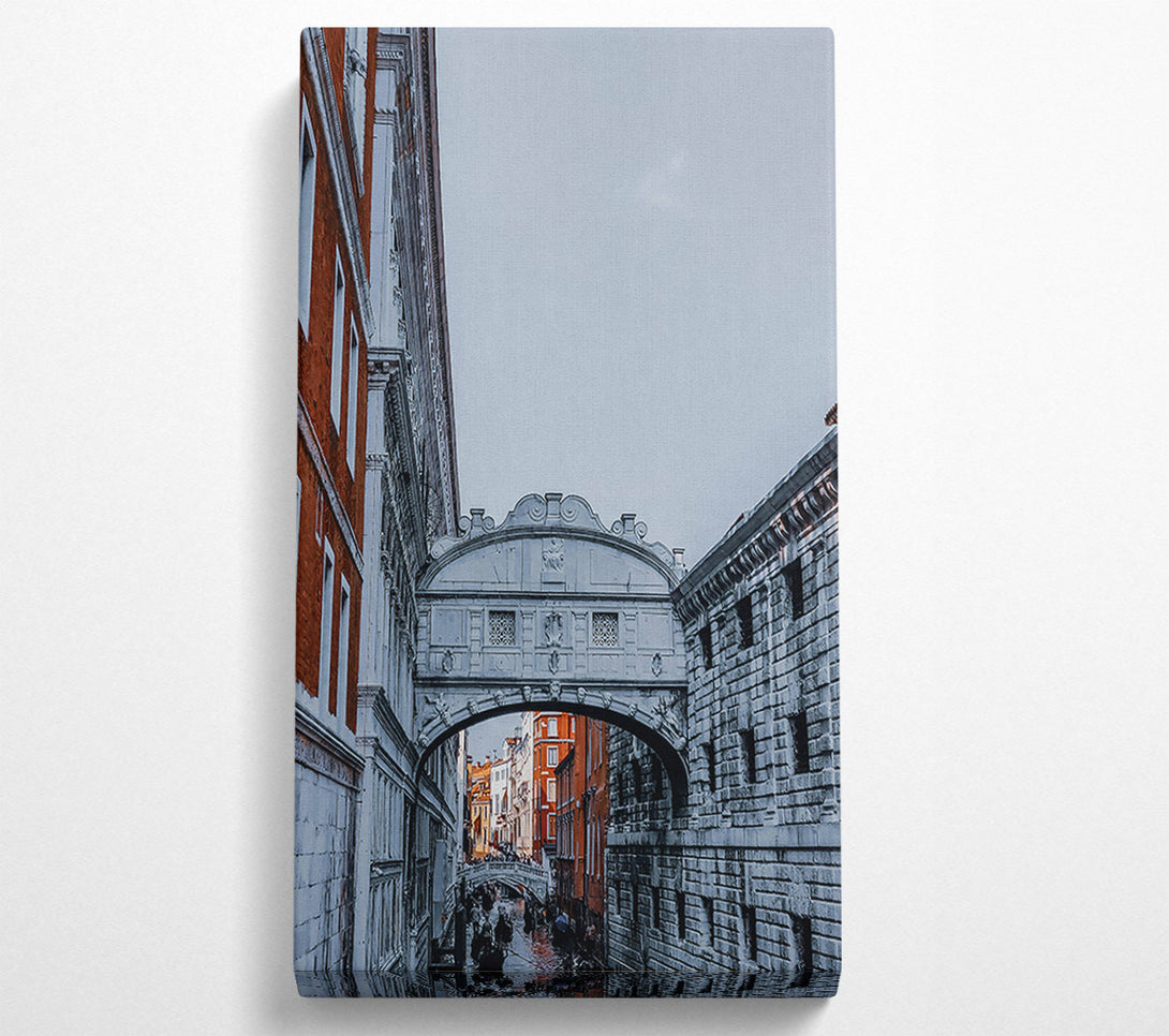  A Canvas Print of Venetian Bridge In Orange Canvas Print