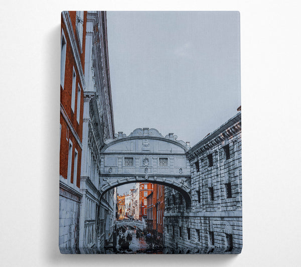  A Canvas Print of Venetian Bridge In Orange Canvas Print