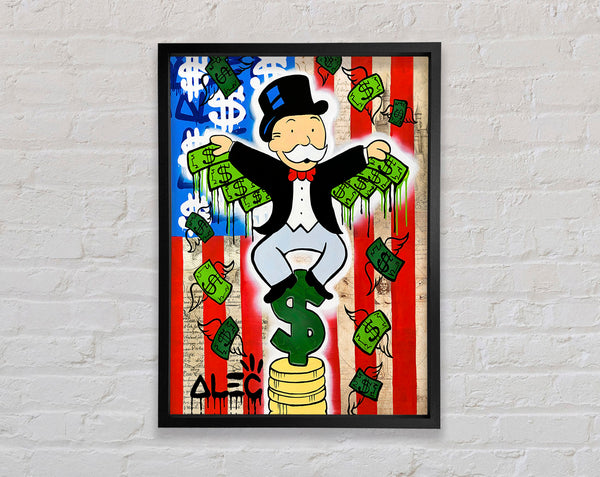 Monopoly Usa Flag Framed Print