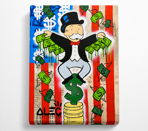  A Canvas Print of Monopoly Usa Flag Canvas Print