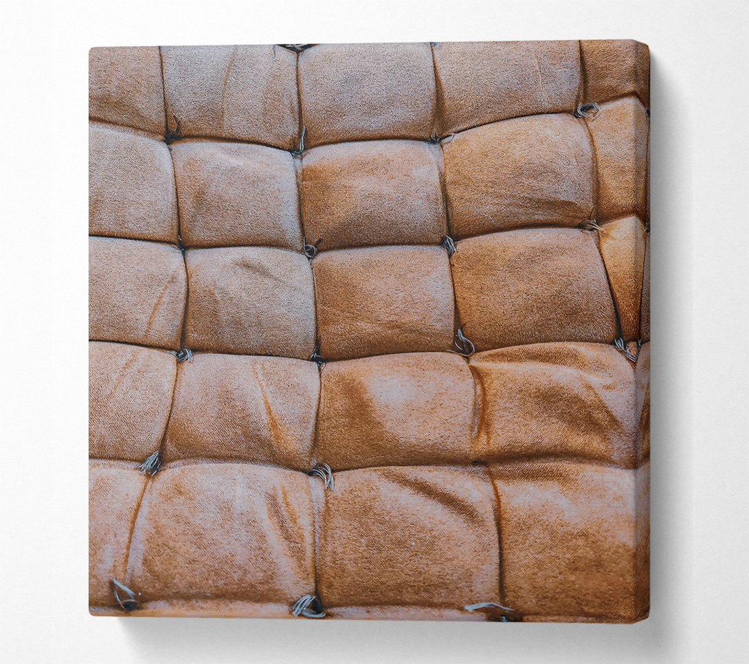  A Canvas Print of Tanned Leather Squares Canvas Print