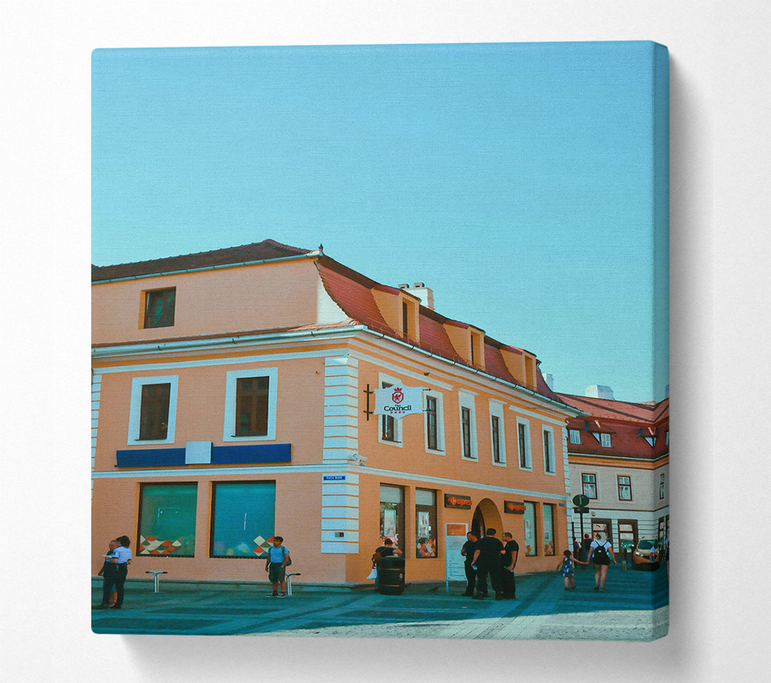  A Canvas Print of Orange Building Corner Canvas Wall Art