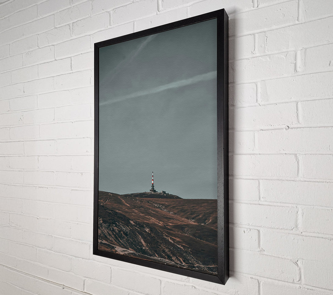  A Canvas Print of Gray Sky, Red Tower Canvas Print