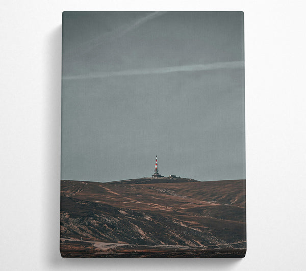  A Canvas Print of Gray Sky, Red Tower Canvas Print